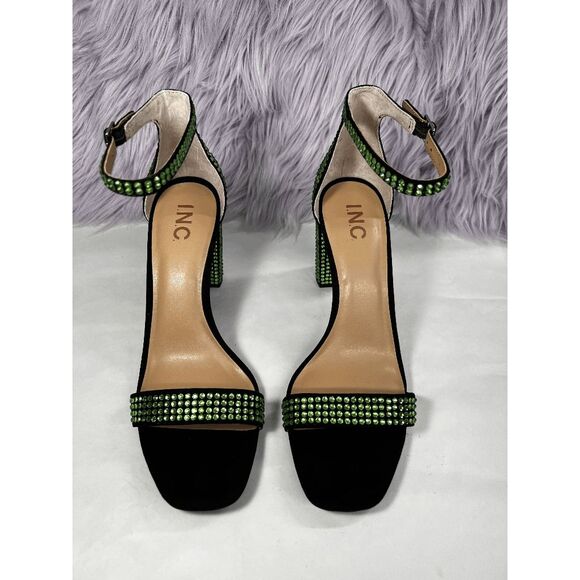 INC International Concepts Women's Lexini Two Piece Sandals - Green Bling 9M - Picture 5 of 9